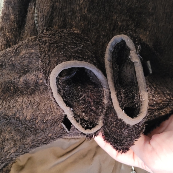 The North Face brown fuzzy jacket - Picture 4 of 6